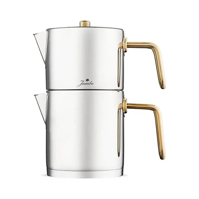 Jumbo Metalix Titanyum Gold Théière avec Fond Induction, Taille Midi
