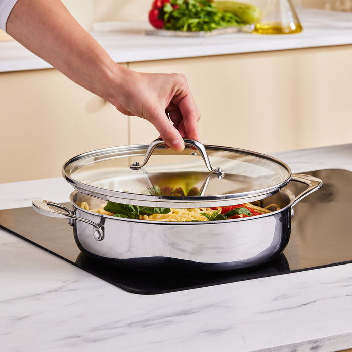 Karaca 3Ply, Batterie de Cuisine à Induction 7 pièces, Argentée