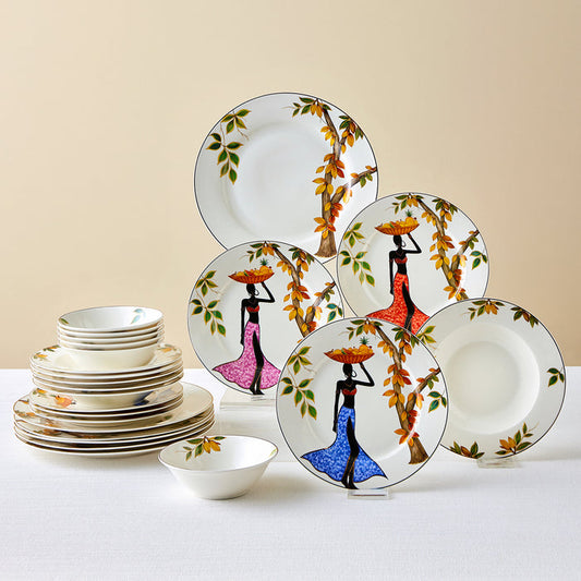 Karaca Elegance Bone Samira – Service de table 24 pièces pour 6 personnes