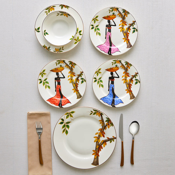 Karaca Elegance Bone Samira – Service de table 24 pièces pour 6 personnes