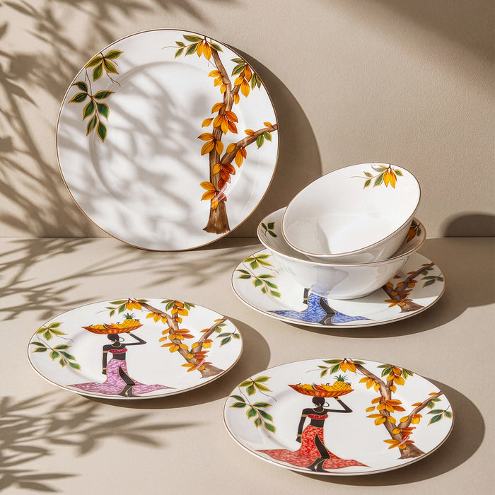 Karaca Elegance Bone Samira – Service de table 24 pièces pour 6 personnes