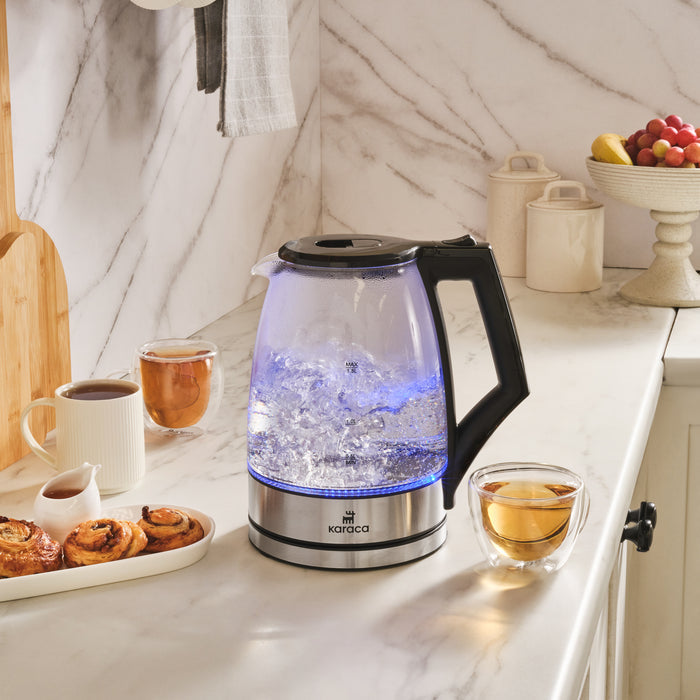 Karaca Glacia Bouilloire En Verre, 2200W, 1,8L, Transparent