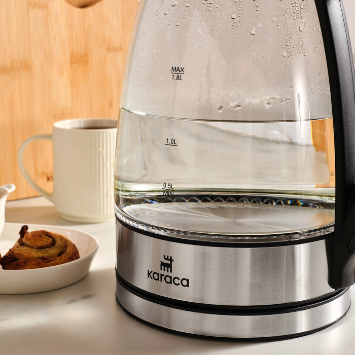 Karaca Glacia Bouilloire En Verre, 2200W, 1,8L, Transparent