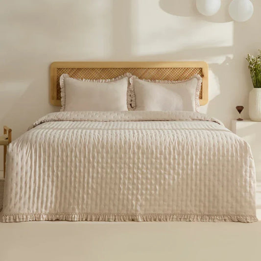 Karaca Home Fiona Ensemble Couvre-lit, Double, Beige