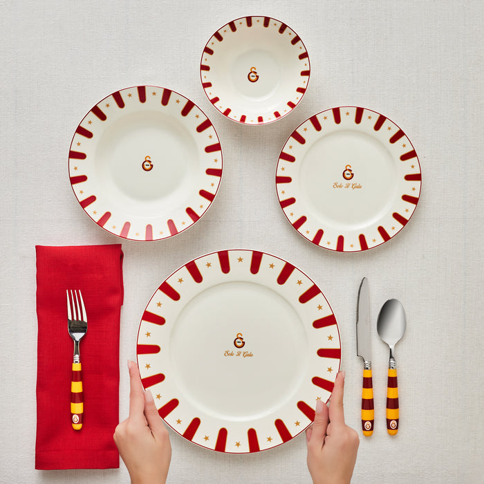 Karaca x Galatasaray Service de Table Forever Bone Sous Licence 24 Pièces pour 6 Personnes