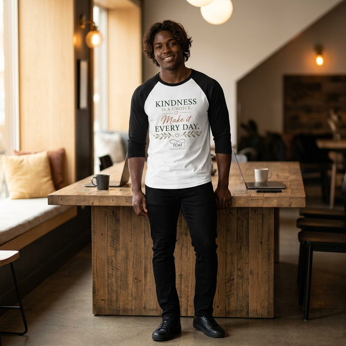 "Kindness Is A Choice" Raglan Shirt – Make It Every Day 3/4 Sleeve