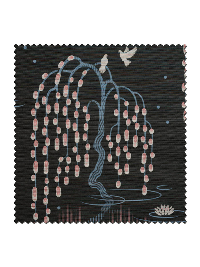Kyoto Blossom 'Black Cherry' Linen Sample