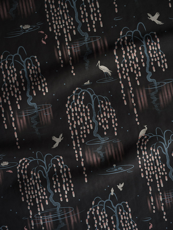 Kyoto Blossom 'Black Cherry' Linen Sample
