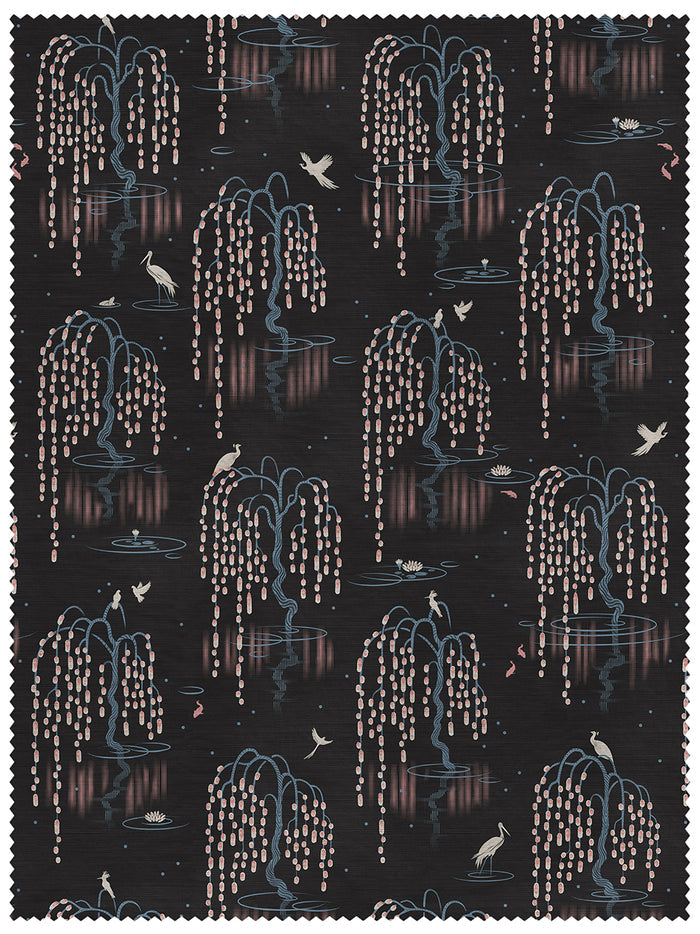 Kyoto Blossom 'Black Cherry' Linen