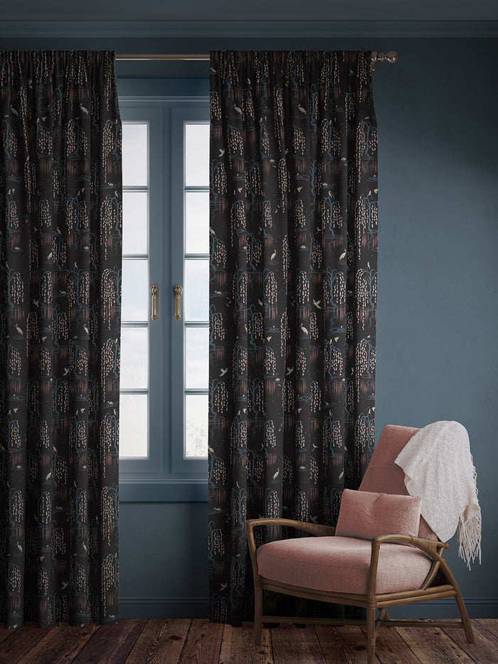 Kyoto Blossom 'Black Cherry' Linen