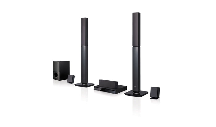 LG Home Theatre, 2Tallboy Speakers, 2Satellite Speakers, 1000Watts, 5.1 Channel, Black