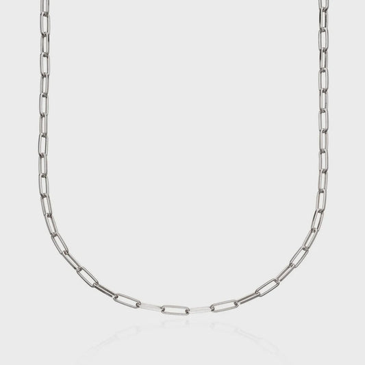 Lily Charmed Box Link Chain Necklace - Silver