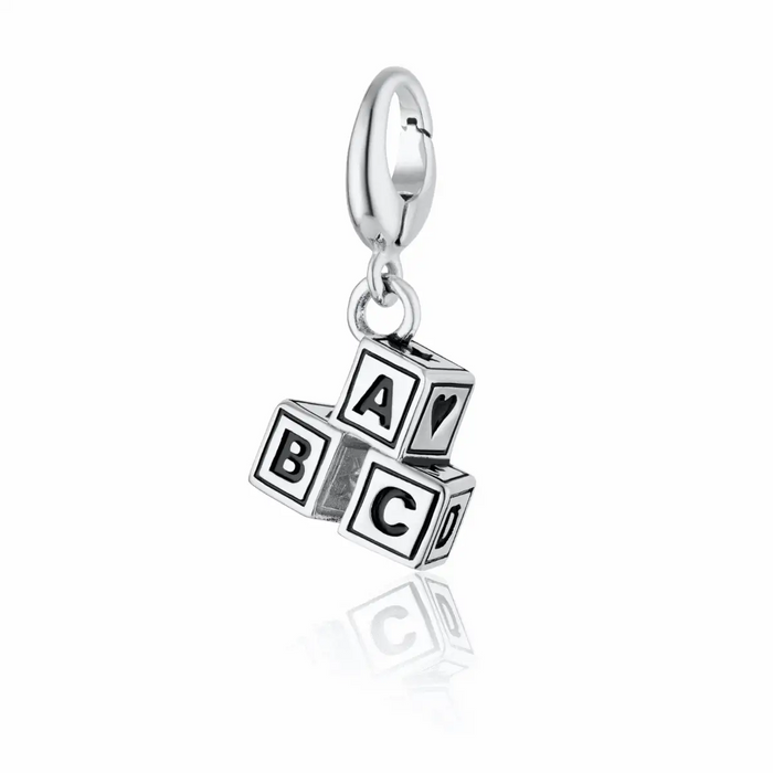 Lily Charmed Silver ABC Building Block Stack Charm