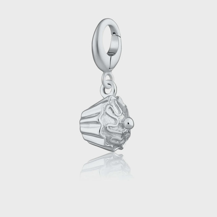 Lily Charmed Silver Cupcake Charm