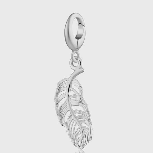 Lily Charmed Silver Feather Charm