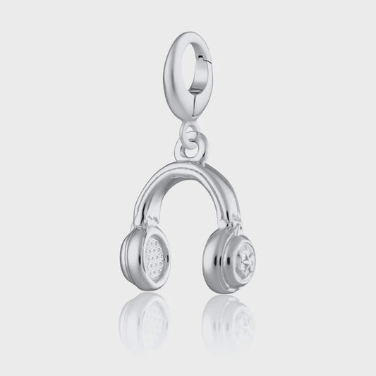 Lily Charmed Silver Headphones Charm