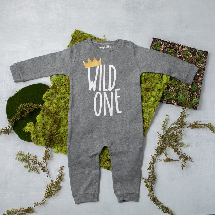 Long Sleeve Wild One First Birthday Romper