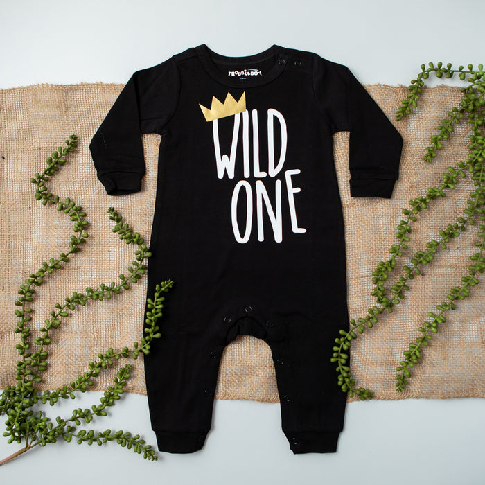 Long Sleeve Wild One First Birthday Romper