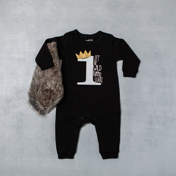 Long Sleeve Wild Rumpus First Birthday Romper