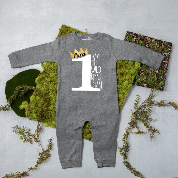 Long Sleeve Wild Rumpus First Birthday Romper