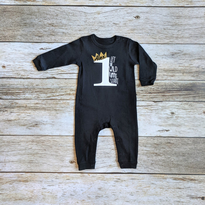 Long Sleeve Wild Rumpus First Birthday Romper