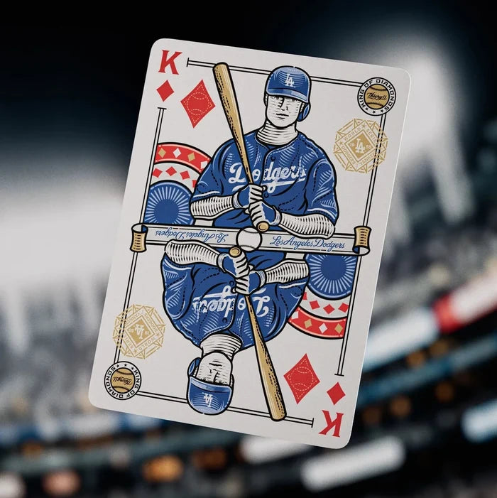 LA Dodgers Playing card with a baseball player design in a stadium setting