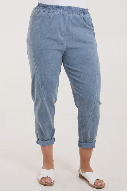 Mabel Stone Washed Magic Trousers - Dark Denim