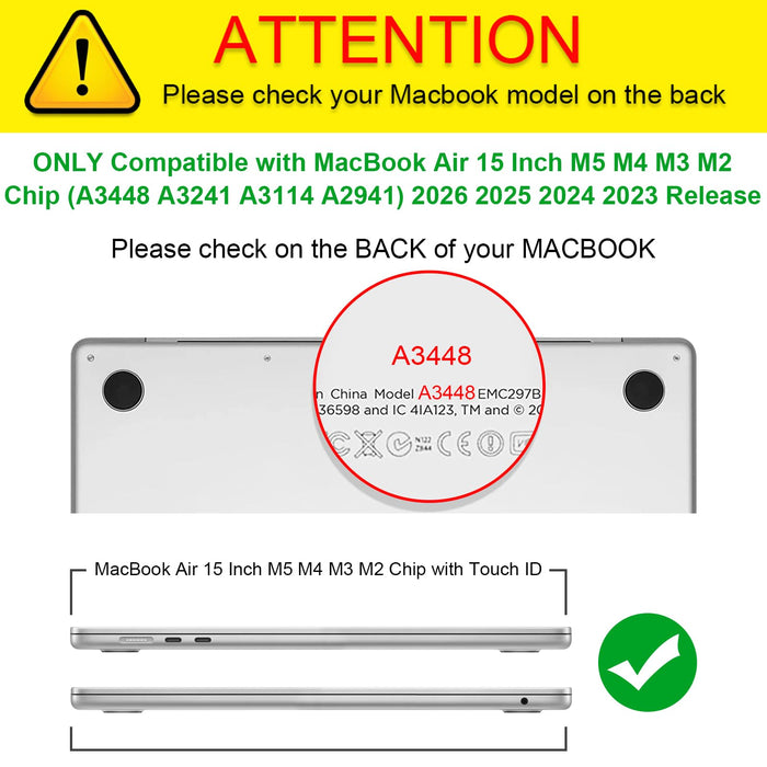 MacBook Air 15.3" (M5/M4/M3/M2, A3448/A3241/A3114/A2941) Heavy-Duty Rugged Case | Fintie