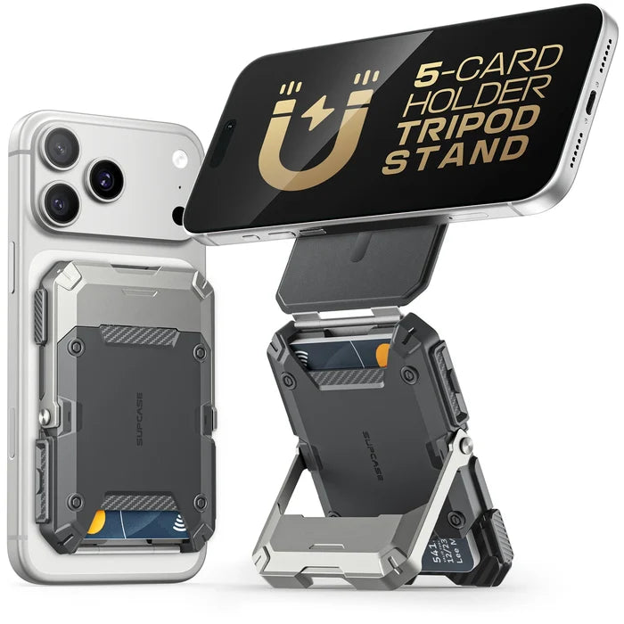 MagFlip Magnetic Wallet with Stand-Silver