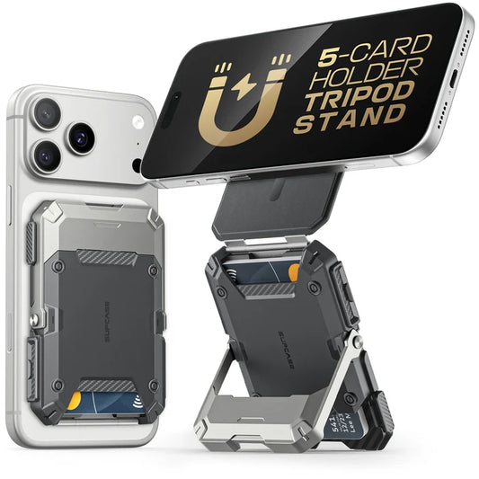MagFlip Magnetic Wallet with Stand-Silver