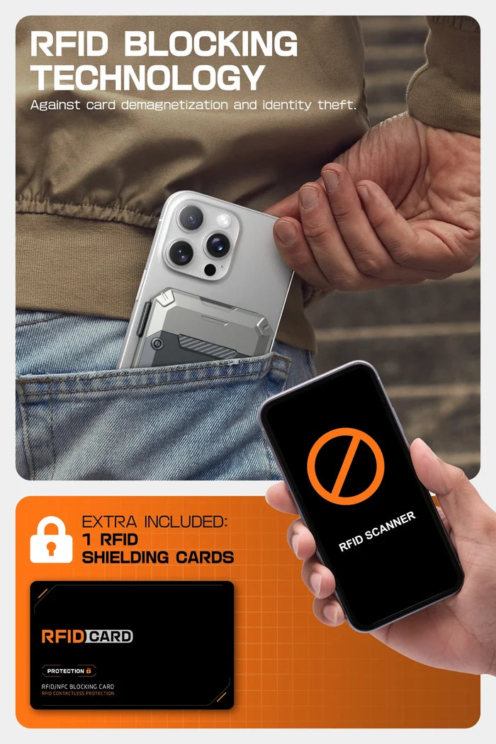 MagFlip Magnetic Wallet with Stand-Silver