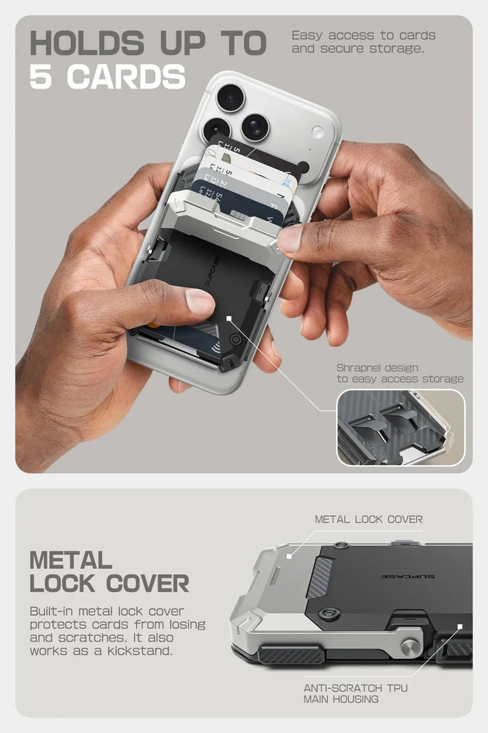 MagFlip Magnetic Wallet with Stand-Silver