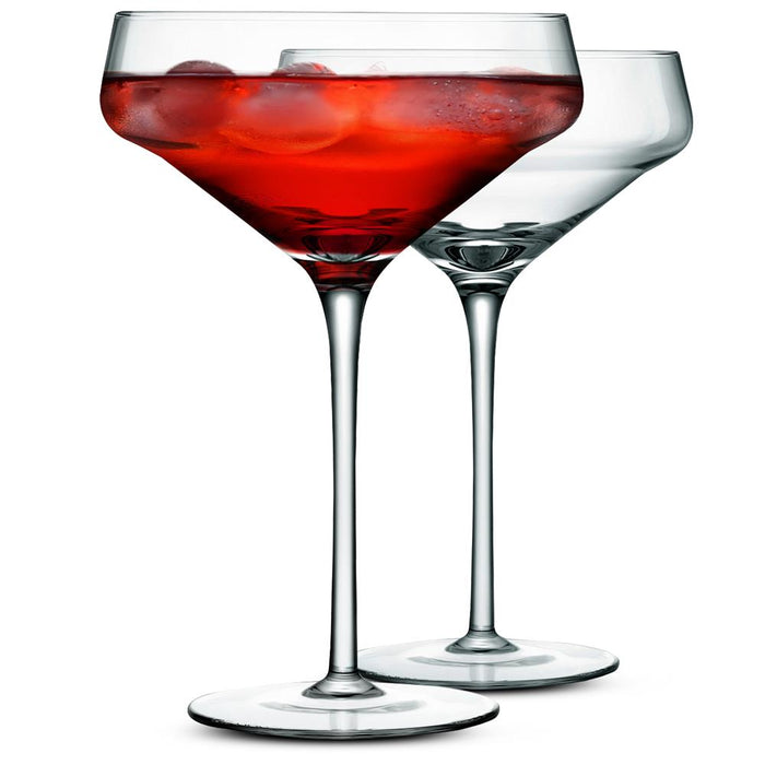 Martini Glasses Set of 2 - Elegant Hand Blown Crystal - 10 oz Capacity