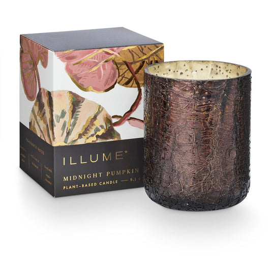 Midnight Pumpkin Small Boxed Crackle Glass Candle