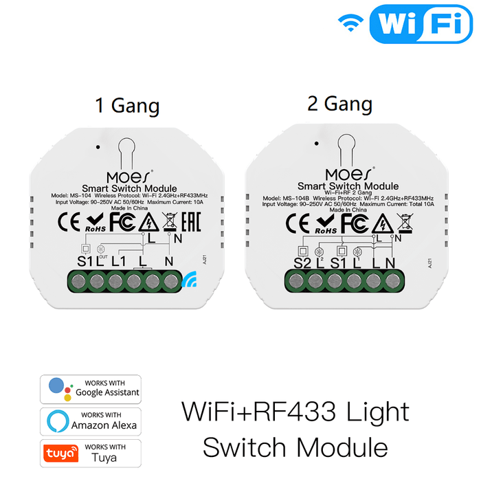 WiFi+RF433 Light Switch Module - Moes