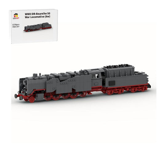 MOC - 129996 DR - Baureihe 50 - War Locomotive Wehrmacht WWII (8w) Klemmbausteine - LesDiy - Klemmbausteine