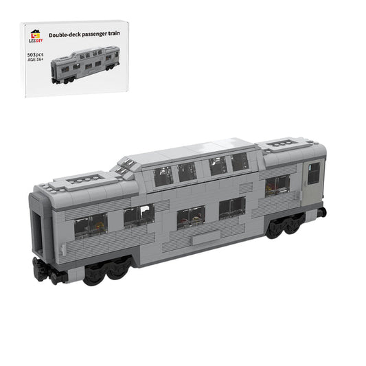 MOC-212051 Santa fe double decker canopy passanger train car Klemmbausteine-LesDiy-Klemmbausteine