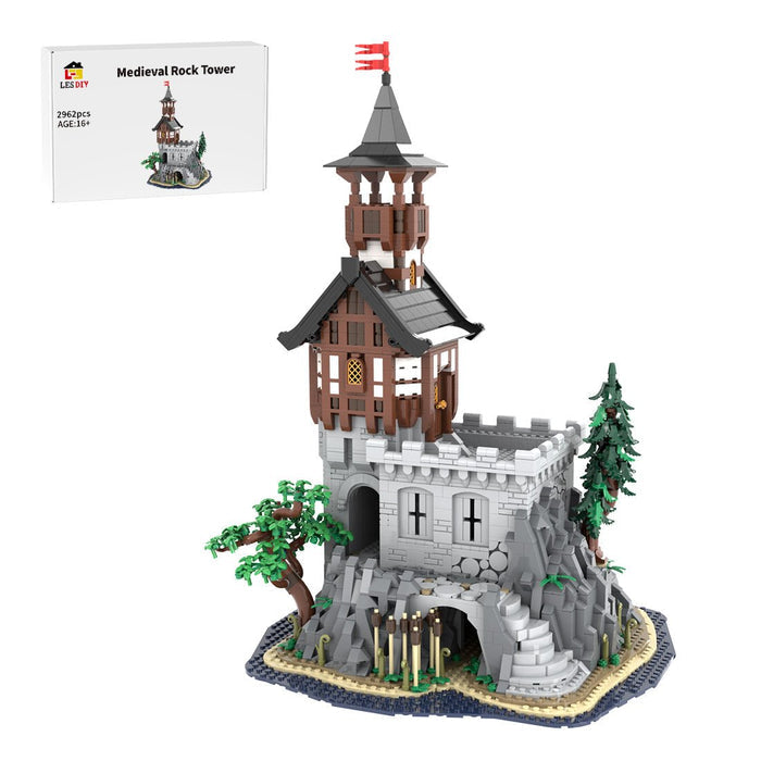 MOC-227229 Medieval Rock Tower Klemmbausteine-LesDiy-Klemmbausteine