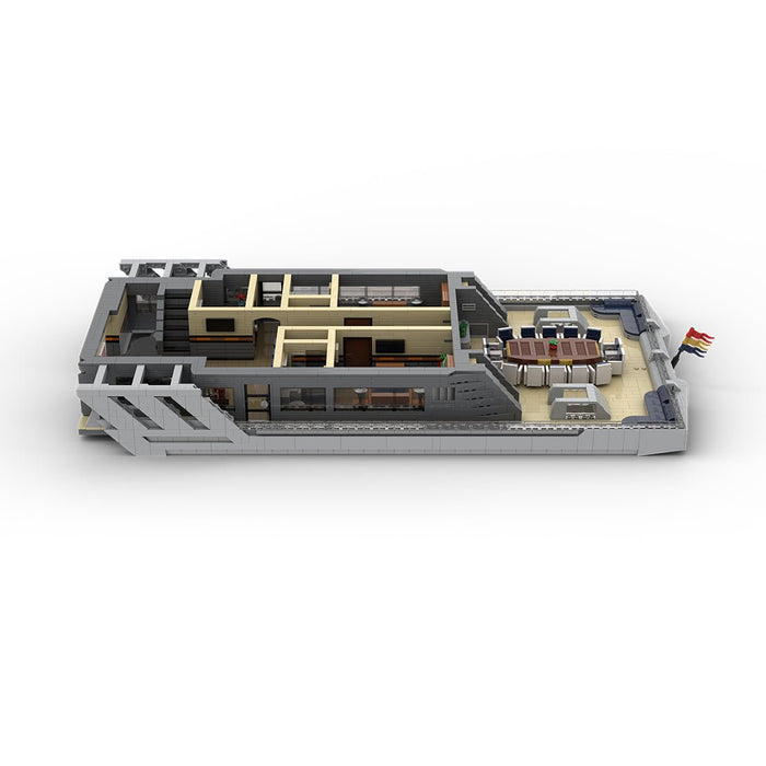 MOC - 230069 1/38 Scale Ultra MEGA Yacht - Part 7 Module 14 Deck 3 Stern Klemmbausteine - LesDiy - Klemmbausteine