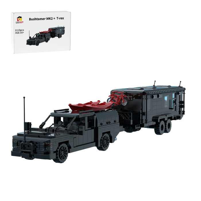 MOC-256628 Revive Caravans Bushtamer MK2 + Dino Motors T-rex Super Duty Facelift Klemmbausteine-LesDiy-Klemmbausteine