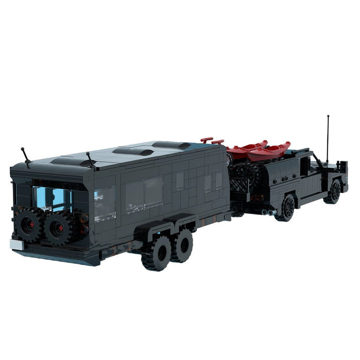 MOC-256628 Revive Caravans Bushtamer MK2 + Dino Motors T-rex Super Duty Facelift Klemmbausteine-LesDiy-Klemmbausteine