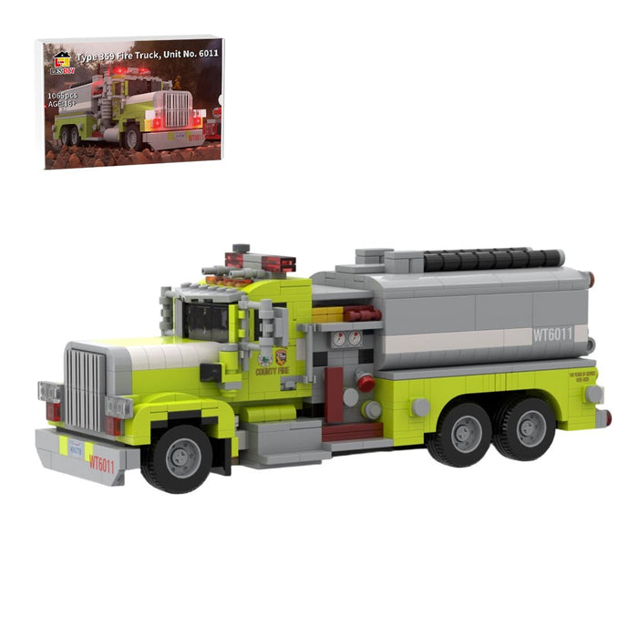 MOC - 262646 1985 Peterbilt 359 South Lake County FPD Tender 6011 Klemmbausteine - LesDiy - Klemmbausteine