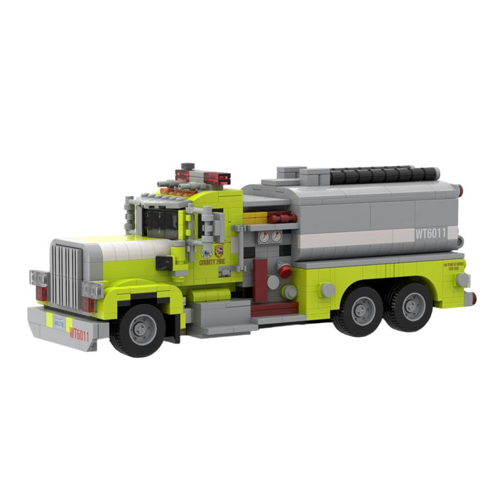 MOC - 262646 1985 Peterbilt 359 South Lake County FPD Tender 6011 Klemmbausteine - LesDiy - Klemmbausteine