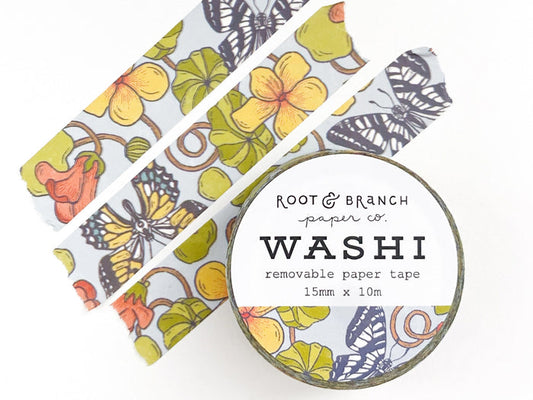 Nasturtium Garden + Swallowtail Butterfly Washi Tape
