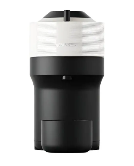 Black and white coffee grinder on a white background