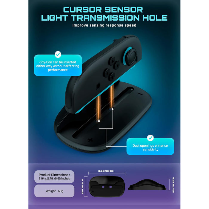 Nintendo Switch 2 Joy-Con Mouse Grip(open box) -Black