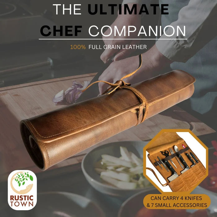 Nomad Leather Knife Roll - Chef's Knife Case Holder