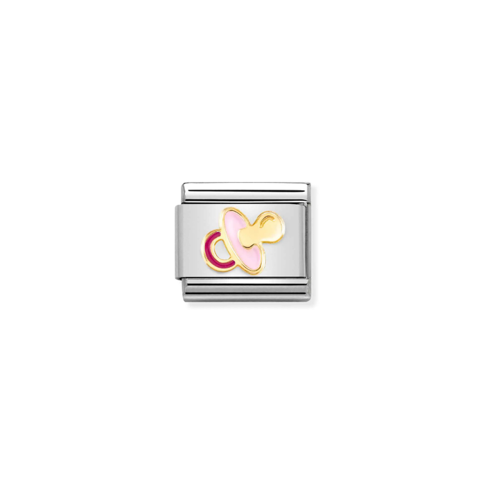 Nomination Classic 18K Gold Charm - Pink Pacifier