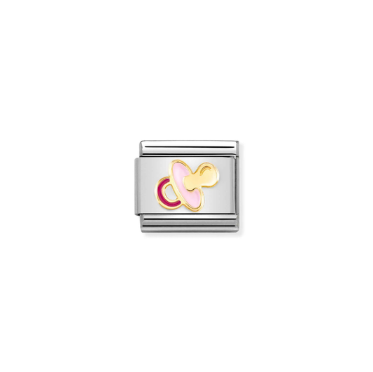 Nomination Classic 18K Gold Charm - Pink Pacifier