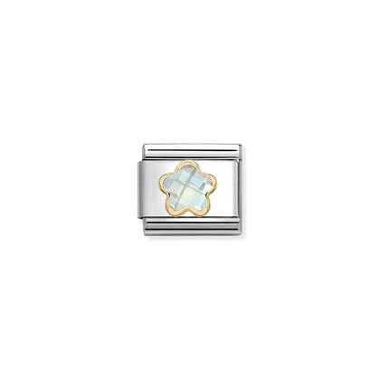 Nomination Classic 18K Gold Faceted CZ Flower White